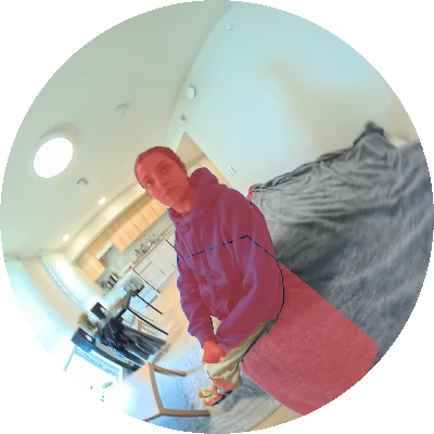 Synthetic fisheye re-centered on the operator